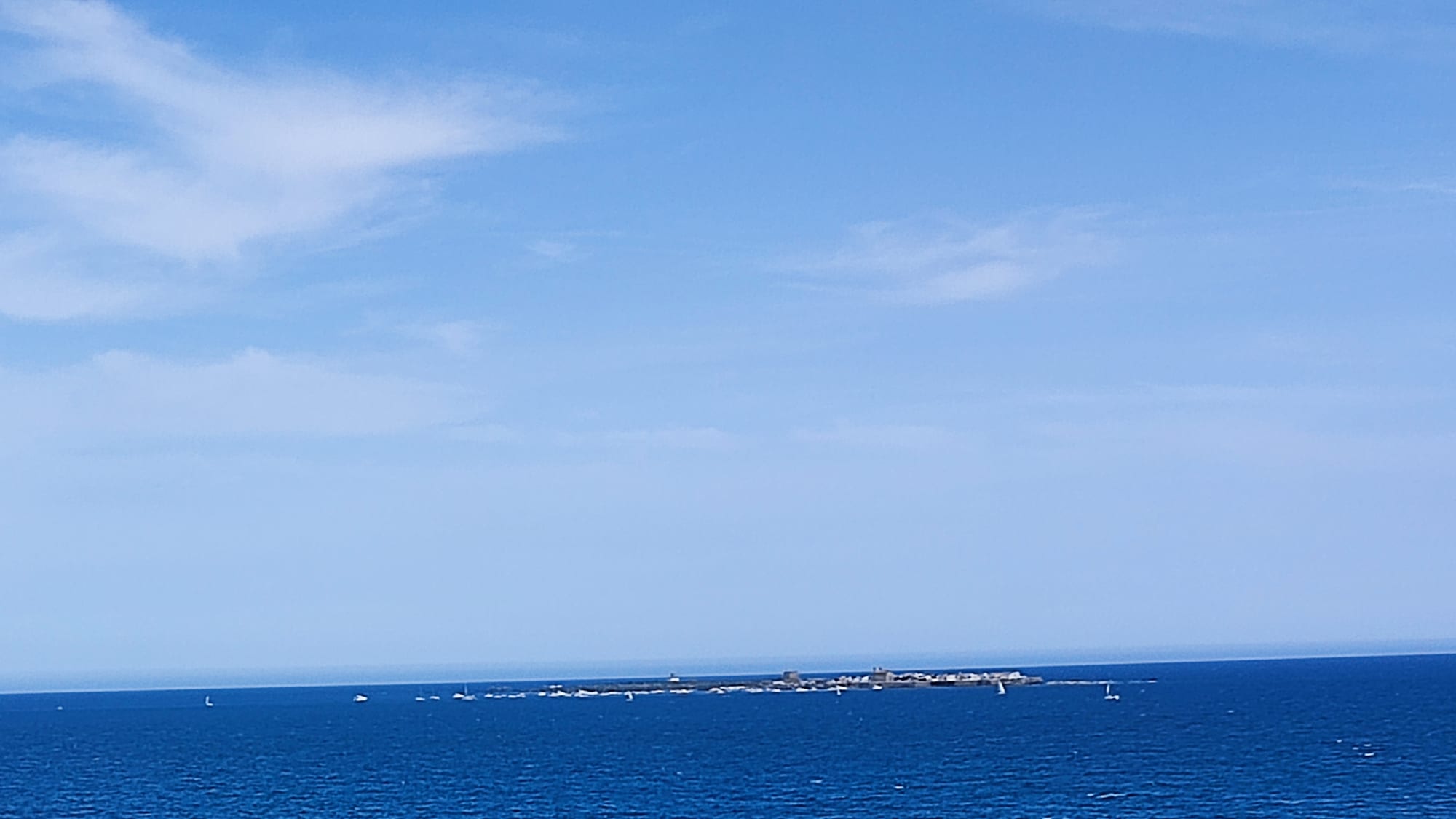The coast at Santa Pola del Este, with Tabarca island on the horizon